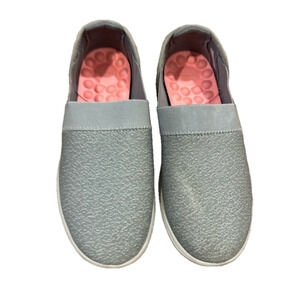 LIGHT GRAY CROC SLIDES WITH REVIVA INSOLES